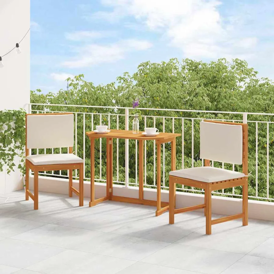 Chaise de jardin avec coussin 2 pcs Marron Bois d'acacia massif - 3