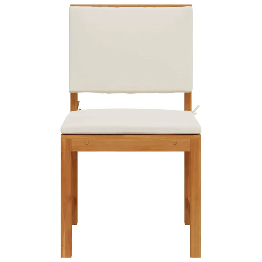 Chaise de jardin avec coussin 2 pcs Marron Bois d'acacia massif - 4