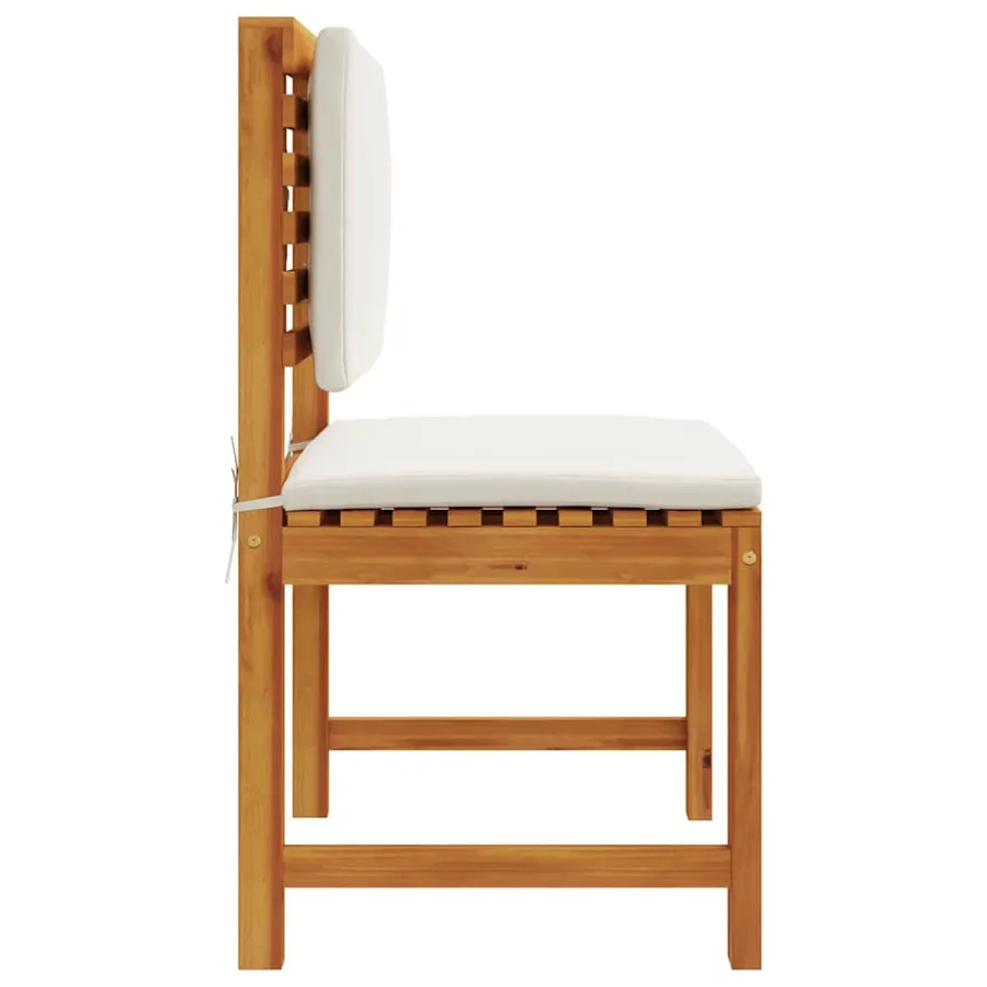 Chaise de jardin avec coussin 2 pcs Marron Bois d'acacia massif - 5