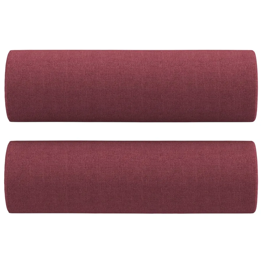 Ensemble de canapés 3 pcs avec coussins rouge bordeaux tissu - 6