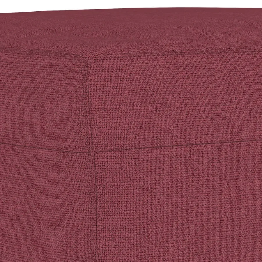 Ensemble de canapés 3 pcs avec coussins rouge bordeaux tissu - 8