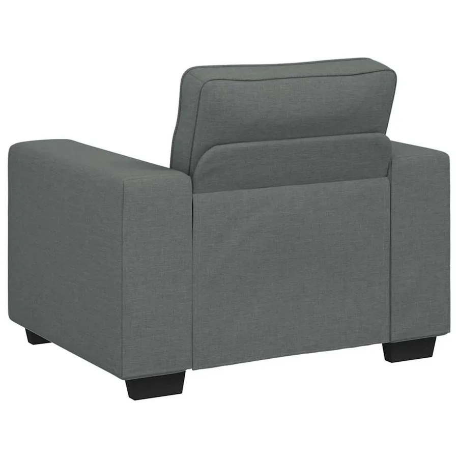 Ensemble de canapé 2 pcs avec coussins en tissu gris foncé - 6