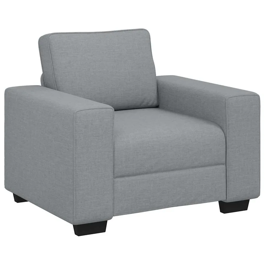 Ensemble de canapé 3 pcs avec coussins en tissu gris clair - 3