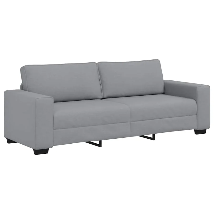 Ensemble de canapé 3 pcs avec coussins en tissu gris clair - 5