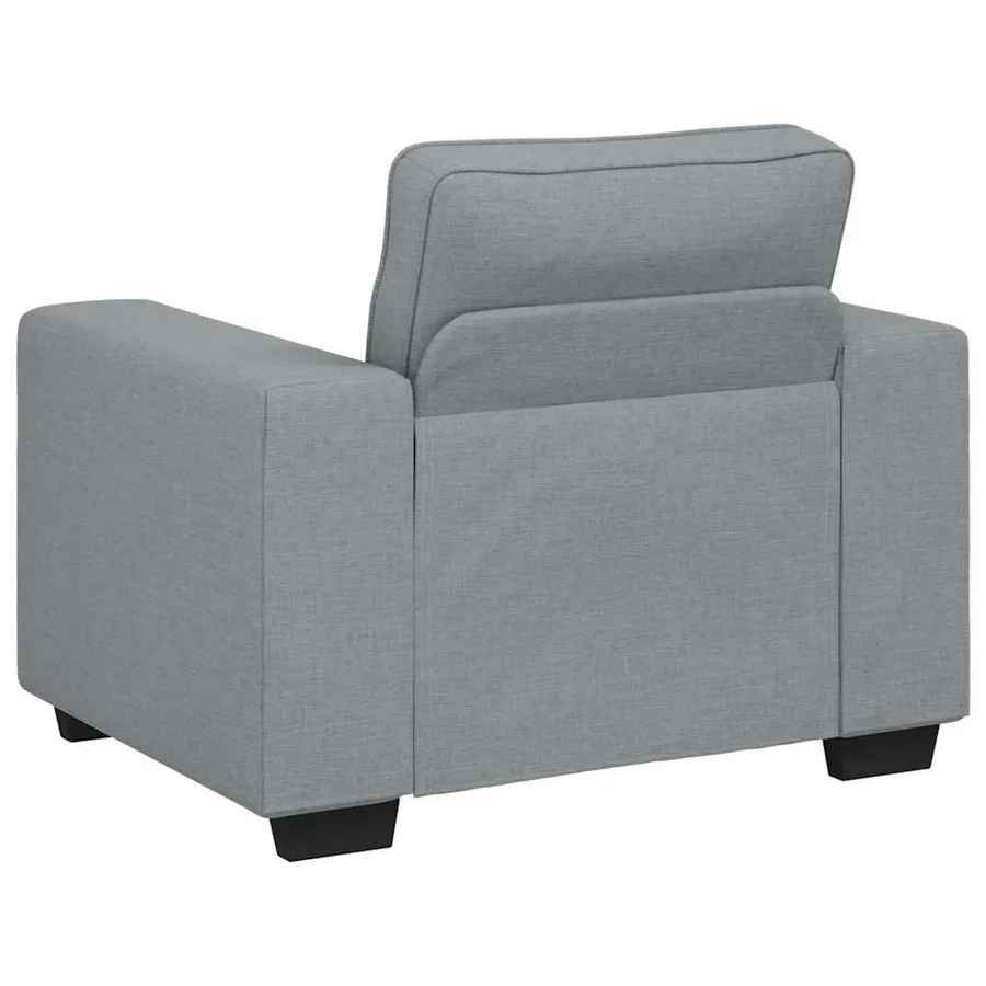 Ensemble de canapé 3 pcs avec coussins en tissu gris clair - 6