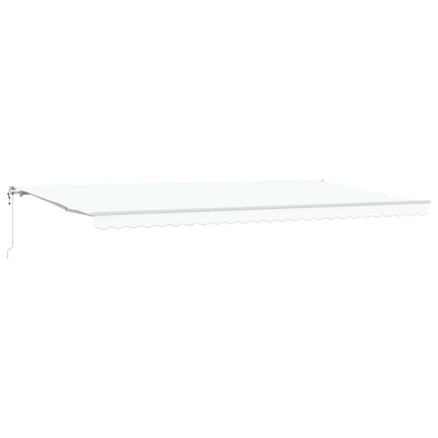 Auvent rétractable Blanc 600 × 350 cm Tissu et Aluminium - 2