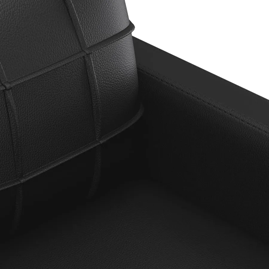 Ensemble de canapés 3 pcs avec coussins noir similicuir - 8