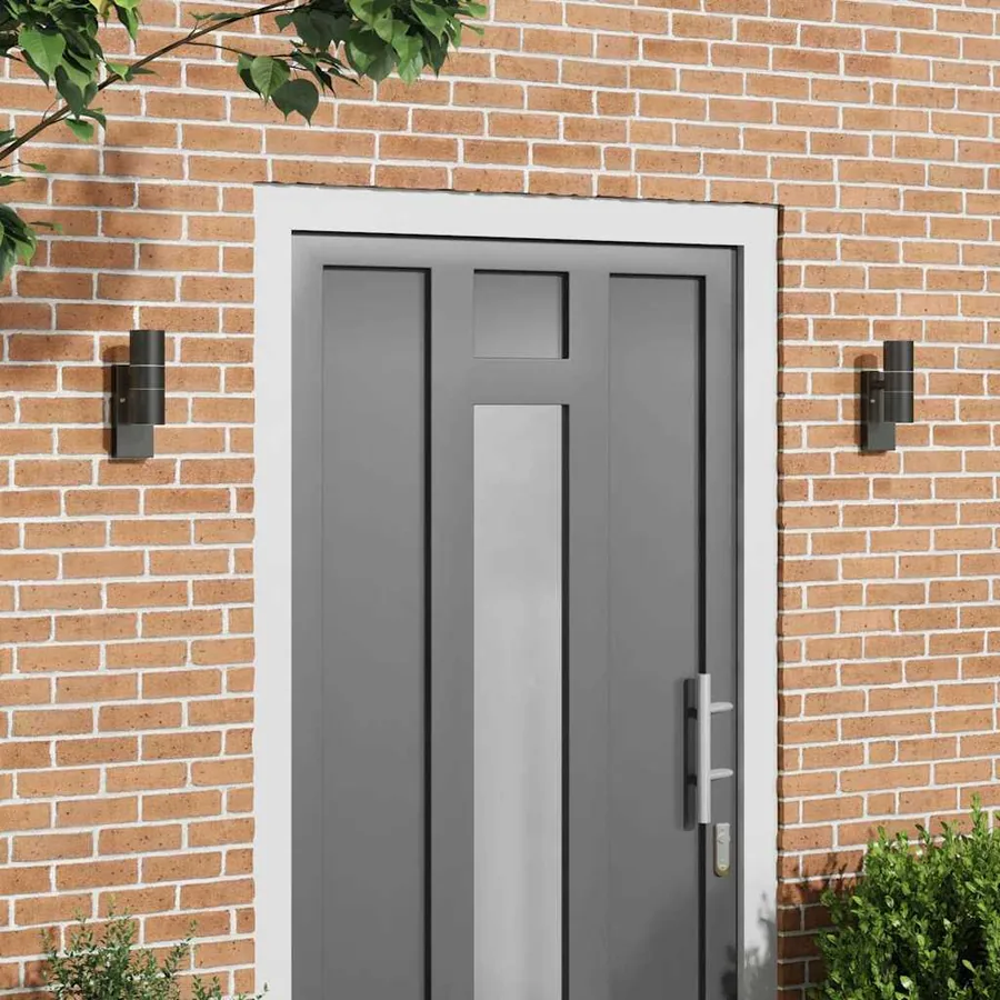 Applique Murale Extérieure 2 pcs Noir 7 x 10 x 22 cm