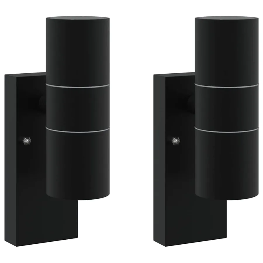 Applique Murale Extérieure 2 pcs Noir 7 x 10 x 22 cm - 2