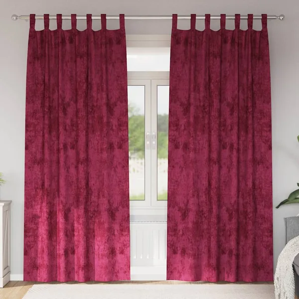 Rideaux en velours 2 pcs Rouge bordeaux 245 x 140 cm Velours