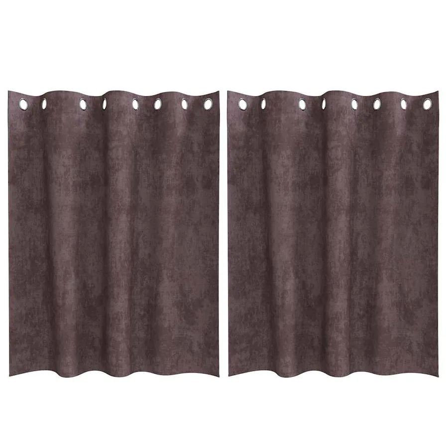 Rideaux en velours 2 pcs Marron 140 x 140 cm Velours - 2