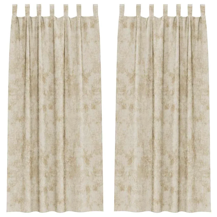Rideaux en velours 2 pcs Crème 225 x 140 cm Velours - 2