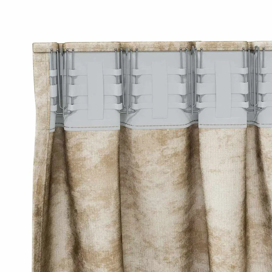 Rideaux en velours 2 pcs Crème 225 x 140 cm Velours - 5