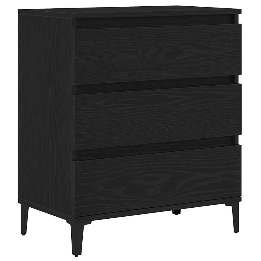 Buffet avec tiroir Chêne noir 60 x 35 x 70 cm Bois d'ingénierie - 2