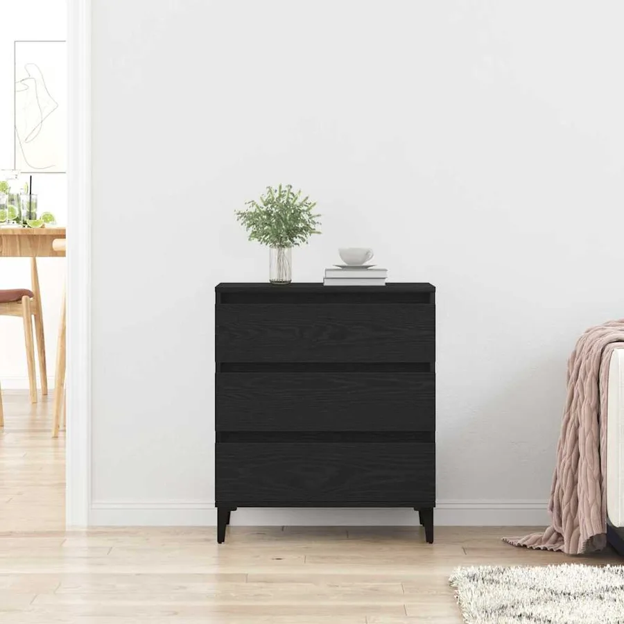 Buffet avec tiroir Chêne noir 60 x 35 x 70 cm Bois d'ingénierie - 4