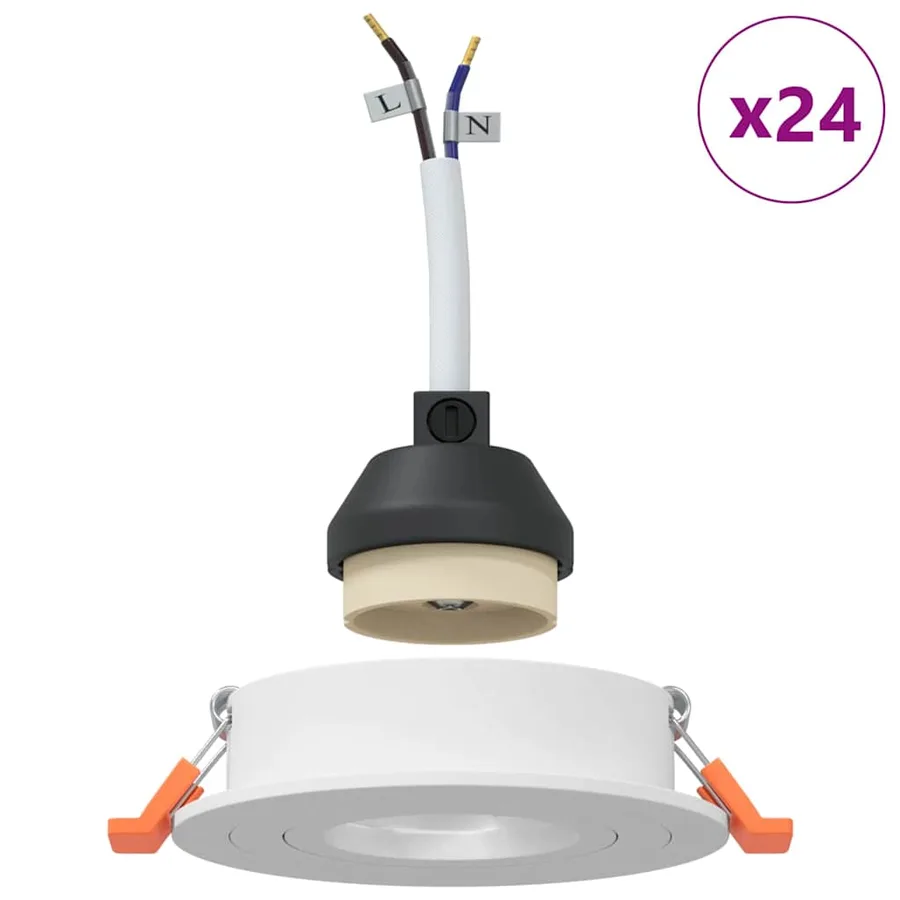 Projecteur 24 pcs Blanc 9 x 9 x 2 cm Aluminium - 4