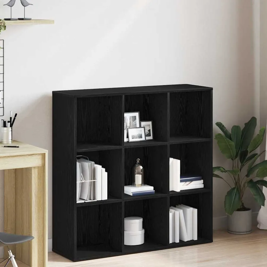 Bibliothèque en chêne noir 98 x 29 x 97,5 cm bois d'ingénierie