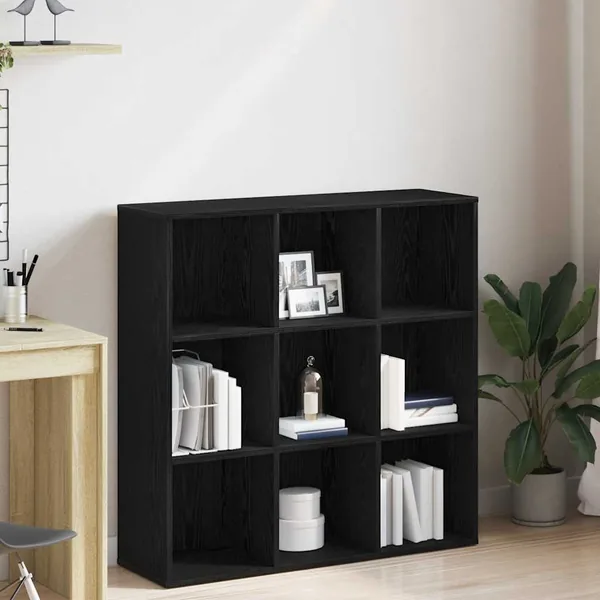 Bibliothèque en chêne noir 98 x 29 x 97,5 cm bois d'ingénierie