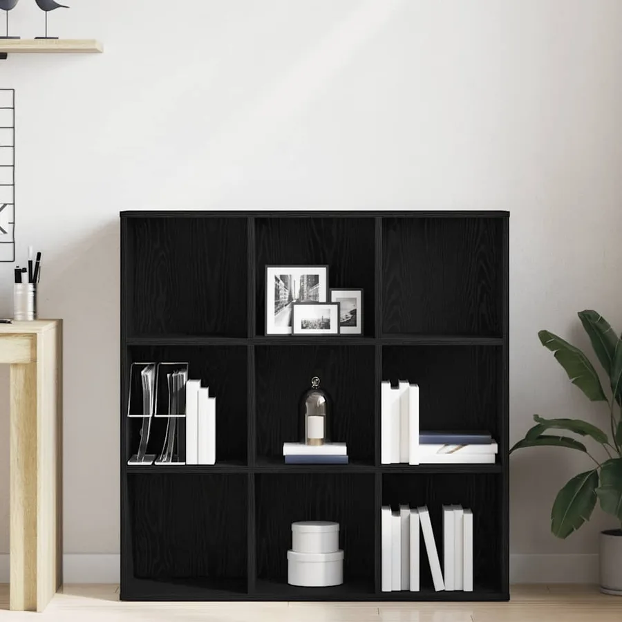 Bibliothèque en chêne noir 98 x 29 x 97,5 cm bois d'ingénierie - 3