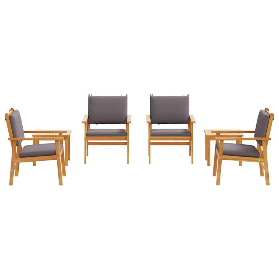 Ensemble de canapé de jardin 6 pcs Marron Bois d'Acacia Massif - 7