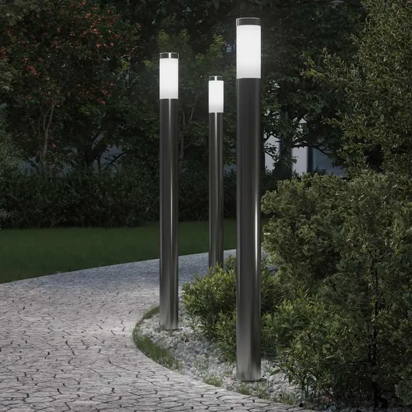 Borne lumineuse lot de 3 110 cm acier inoxydable IP44