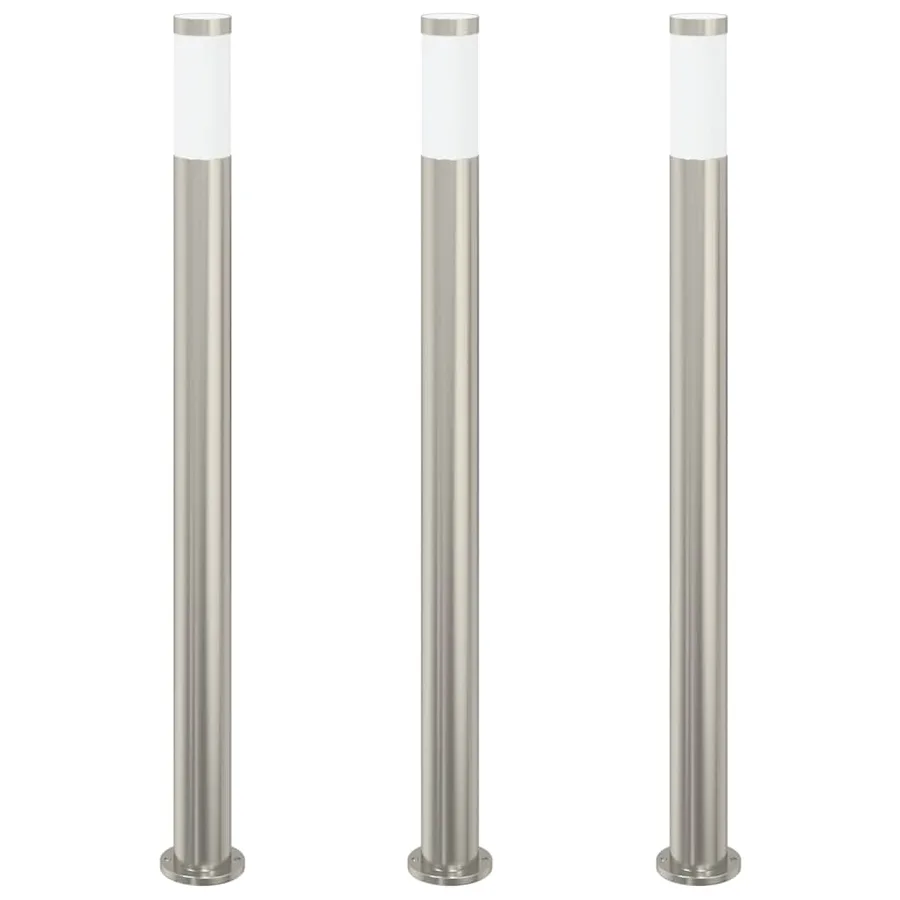 Borne lumineuse lot de 3 110 cm acier inoxydable IP44 - 2
