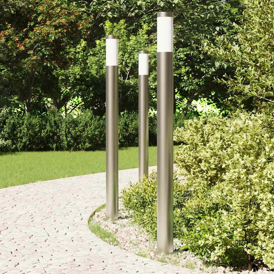 Borne lumineuse lot de 3 110 cm acier inoxydable IP44 - 3