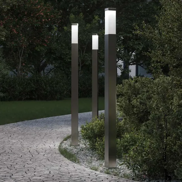 Borne lumineuse lot de 3 110 cm acier inoxydable IP44