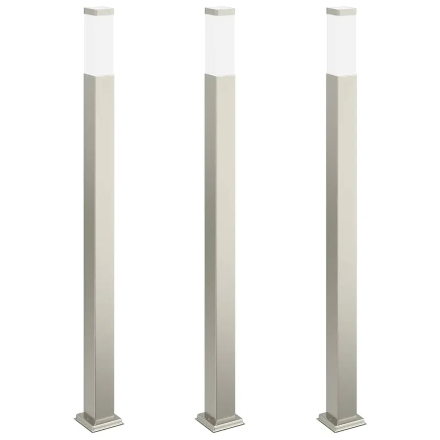 Borne lumineuse lot de 3 110 cm acier inoxydable IP44 - 2
