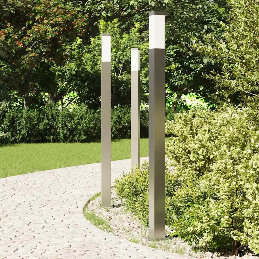 Borne lumineuse lot de 3 110 cm acier inoxydable IP44 - 3