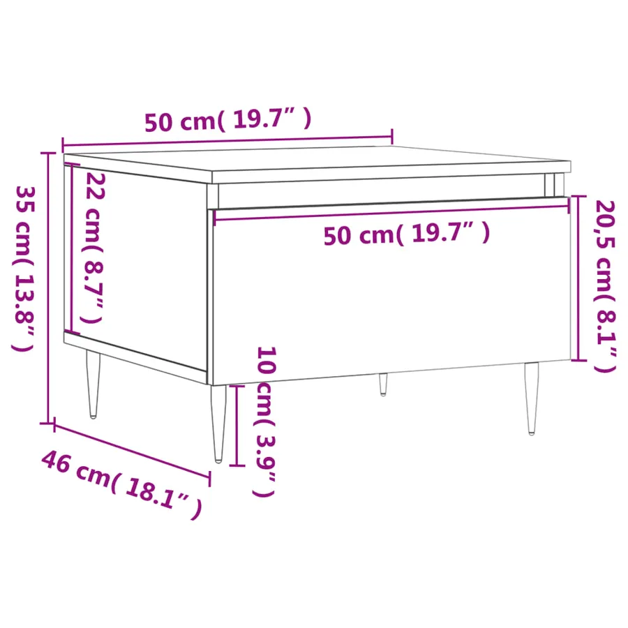 Tables basses 2 pcs sonoma gris 50x46x35 cm bois d'ingénierie - 12