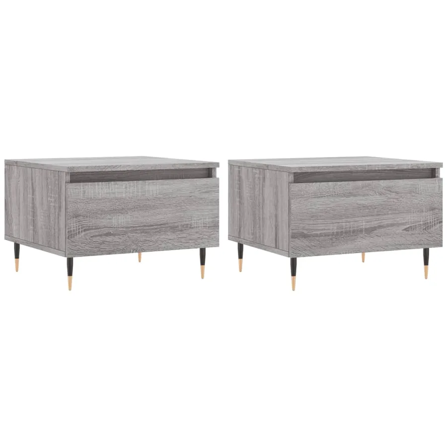 Tables basses 2 pcs sonoma gris 50x46x35 cm bois d'ingénierie - 2