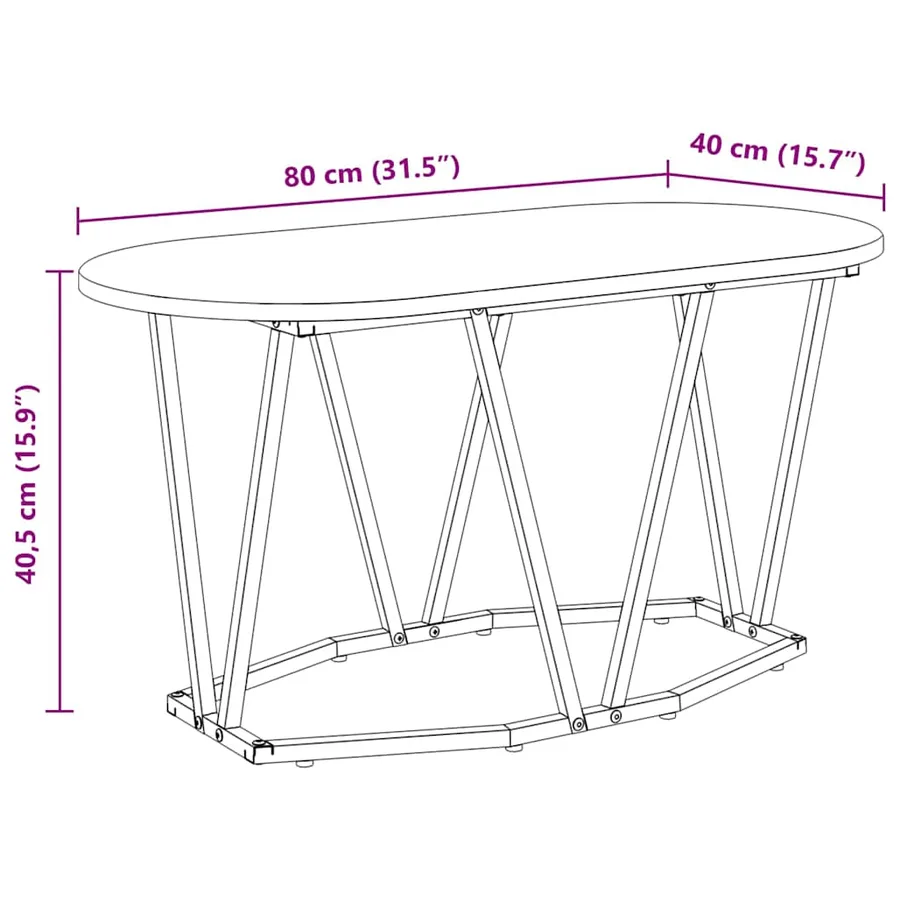 Table basse Bois Ancien 80 x 40 x 40.5 cm - 8