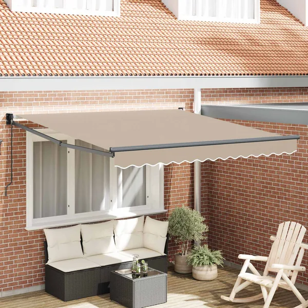 Auvent rétractable Beige 350 x 250 cm