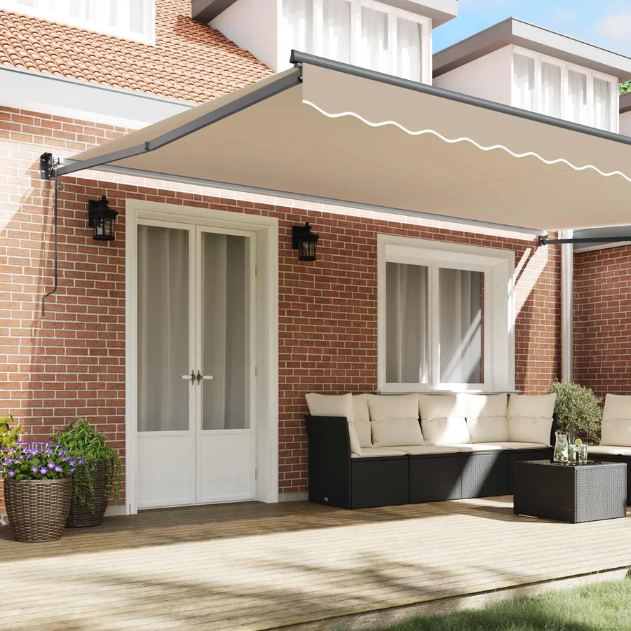 Auvent rétractable Beige 500 x 300 x 165 cm Polyester et métal - 3