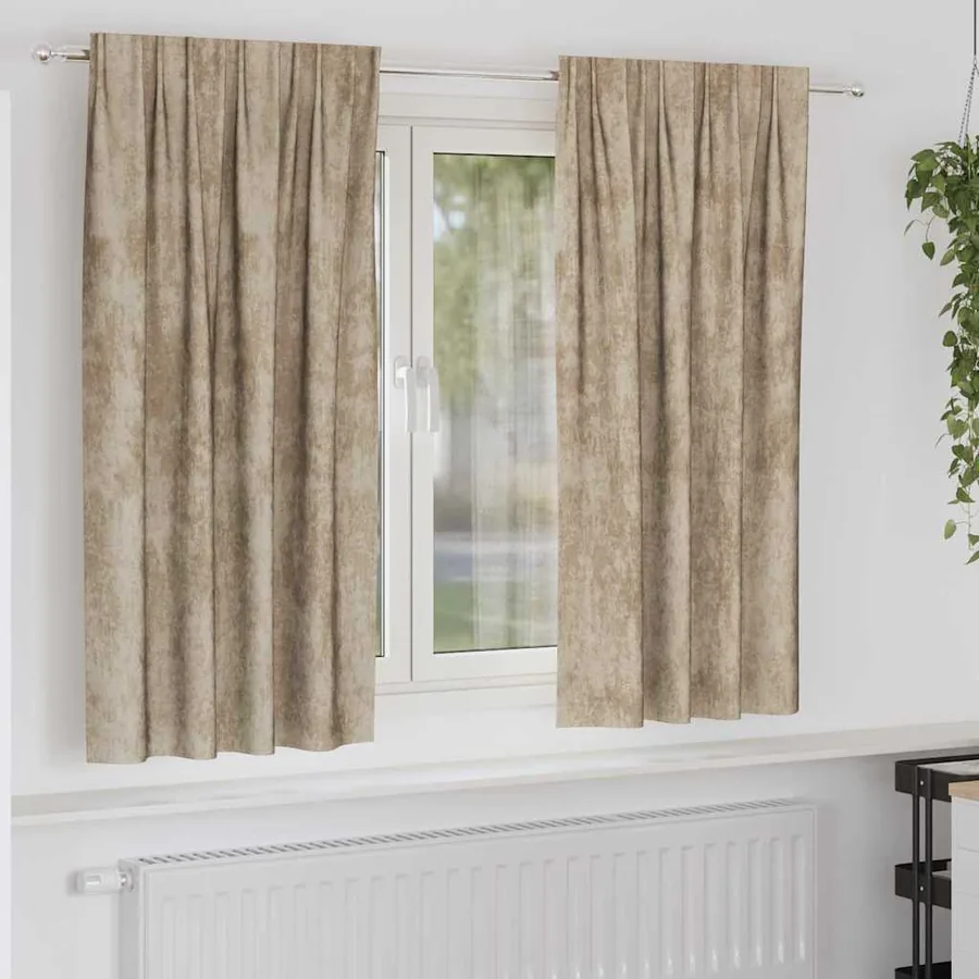 Rideaux en velours 2 pcs Champagne 175 x 140 cm Velours