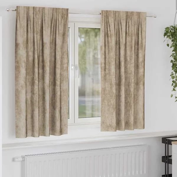 Rideaux en velours 2 pcs Champagne 175 x 140 cm Velours