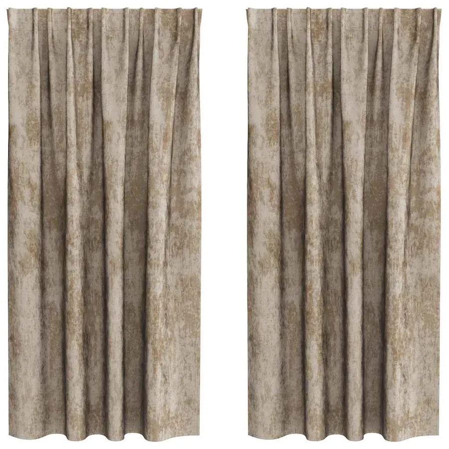 Rideaux en velours 2 pcs Champagne 175 x 140 cm Velours - 2