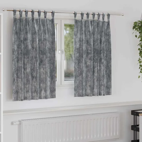 Rideaux en velours 2 pcs Gris 140 x 140 cm Velours