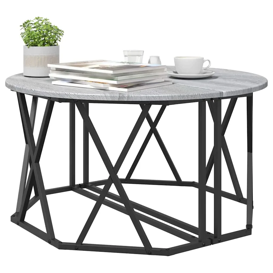 Table basse Gris Sonoma 80 x 80 x 42 cm - 3
