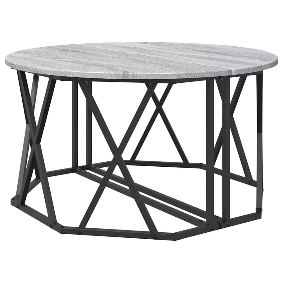 Table basse Gris Sonoma 80 x 80 x 42 cm - 5