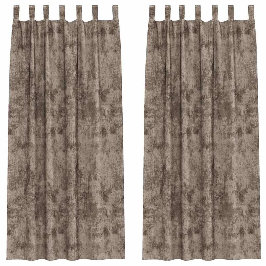 Rideaux en velours 2 pcs Cappuccino 260 x 140 cm Velours - 2