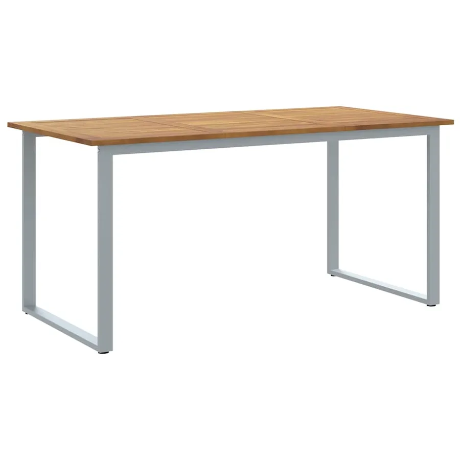 Table de Jardin Gris 160 x 80 x 75 cm Bois d'Acacia Massif - 2