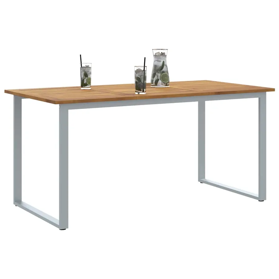 Table de Jardin Gris 160 x 80 x 75 cm Bois d'Acacia Massif - 3