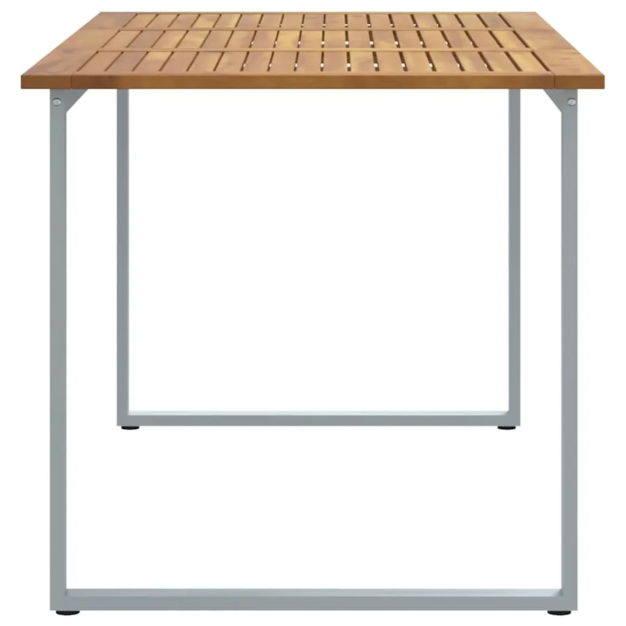 Table de Jardin Gris 160 x 80 x 75 cm Bois d'Acacia Massif - 6