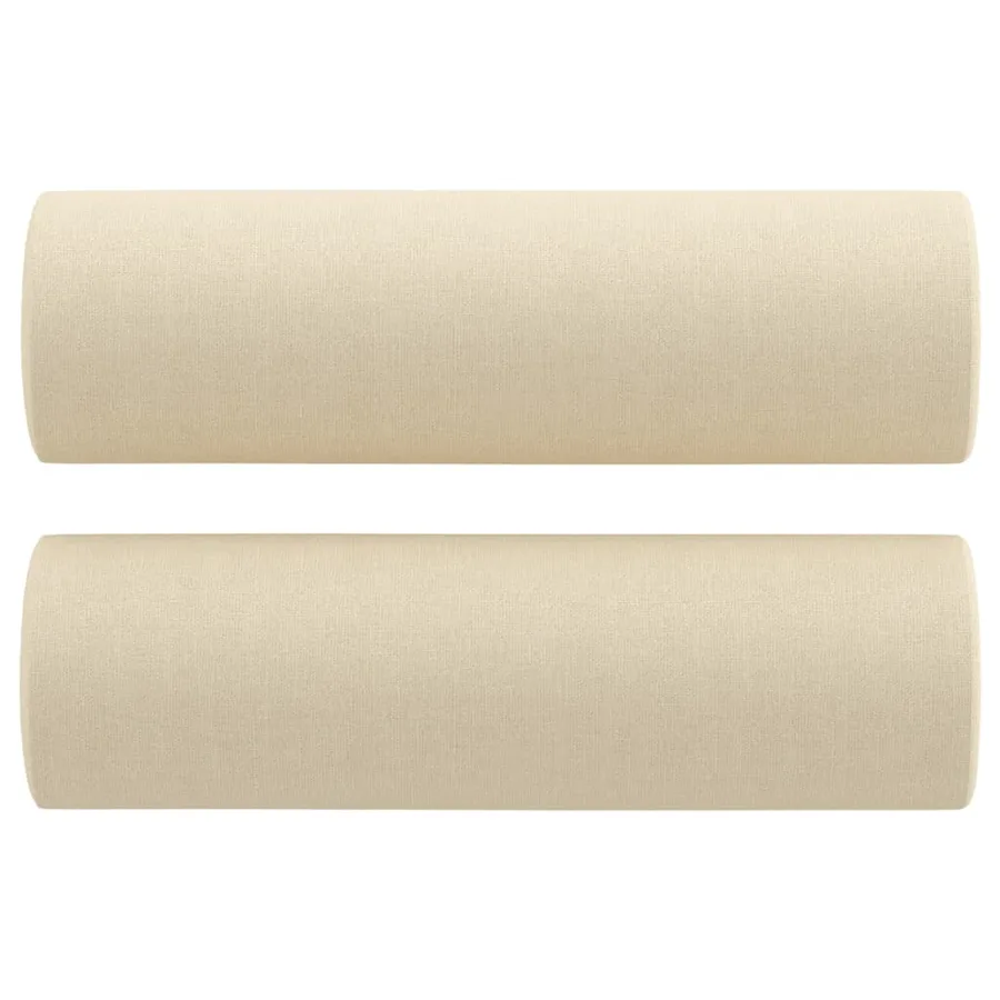 Ensemble de canapés 2 pcs avec coussins crème tissu - 5