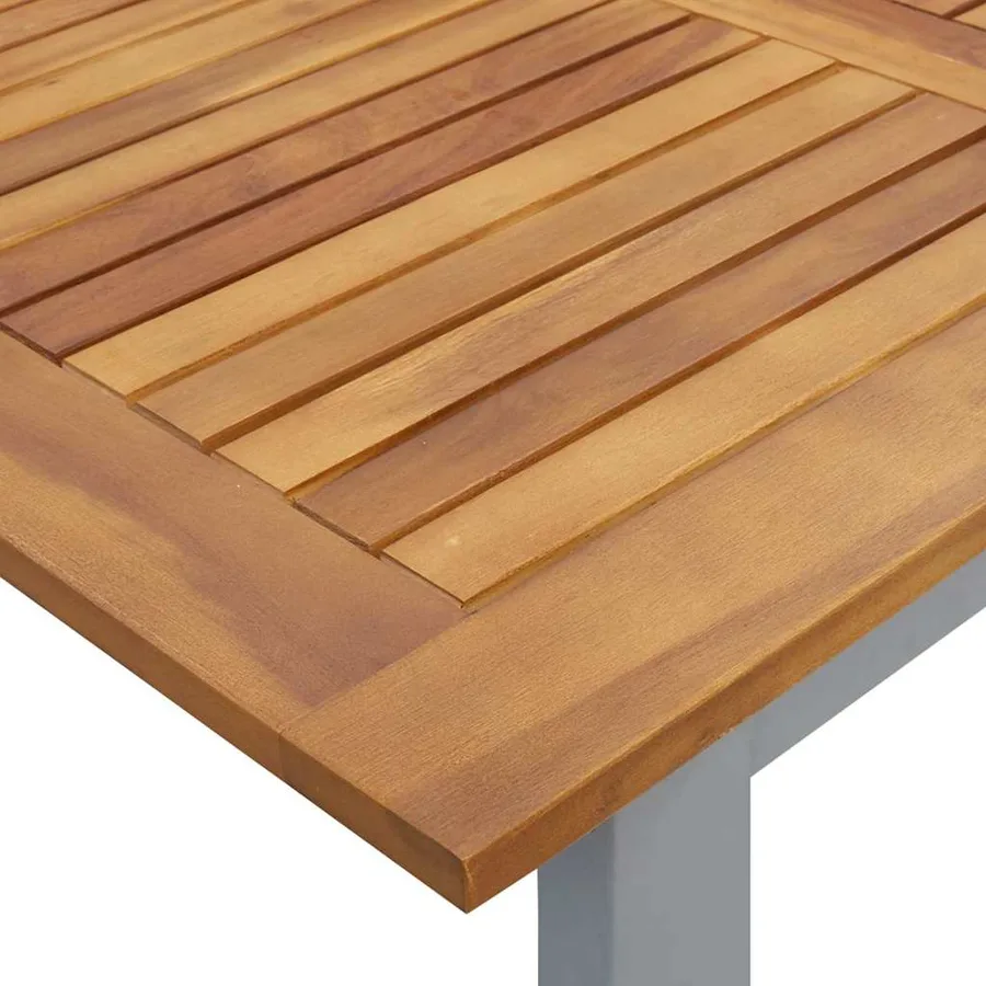 Ensemble de salle à manger pour jardin 9 pcs Gris - 9