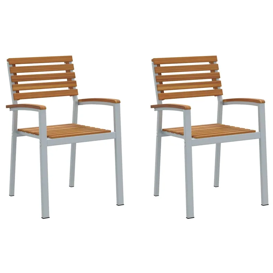 Chaise de jardin 2 pcs Marron 56 x 57 x 87 cm - 2