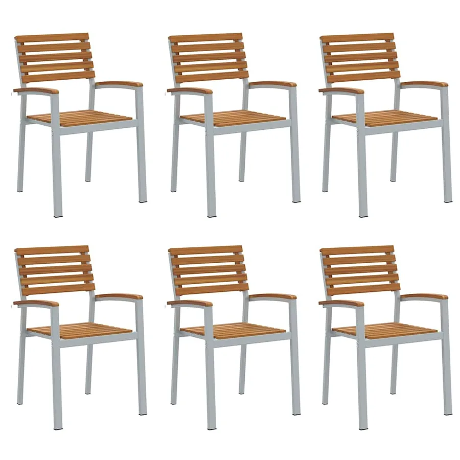 Chaise de jardin 6 pcs Marron 56 x 57 x 87 cm - 2