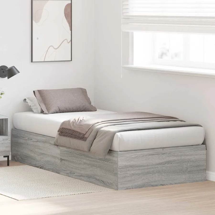 Cadre de lit avec rangement Gris Sonoma 70 x 190 cm - 4